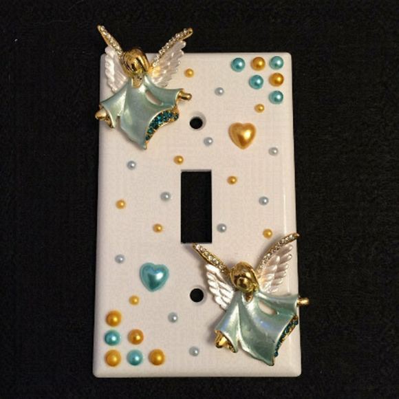 💕2/$25💕 Angels Light Switch Plate Cover Handcrafted - Picture 1 of 1